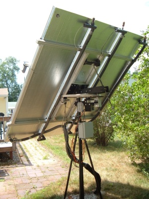 Rear View of Tracking Solar Water Heater